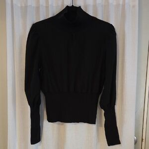 French Connection Black High-Neck Blouse